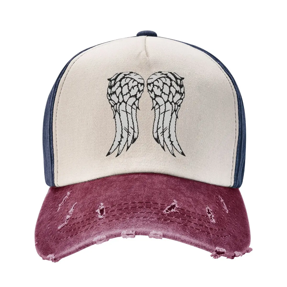 Vintage The Walking Dead Daryl Wings Baseball Cap Men Women Distressed Denim Snapback Hat Daryl Dixon Outdoor Running Golf Cap