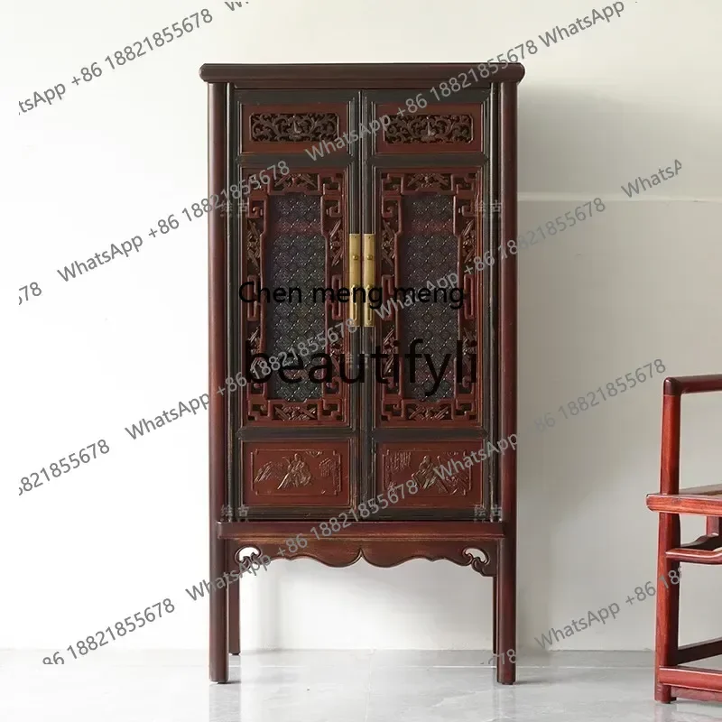 

Old door panel carved locker retro porch decorative cabinet medieval classical tea cabinet solid wood