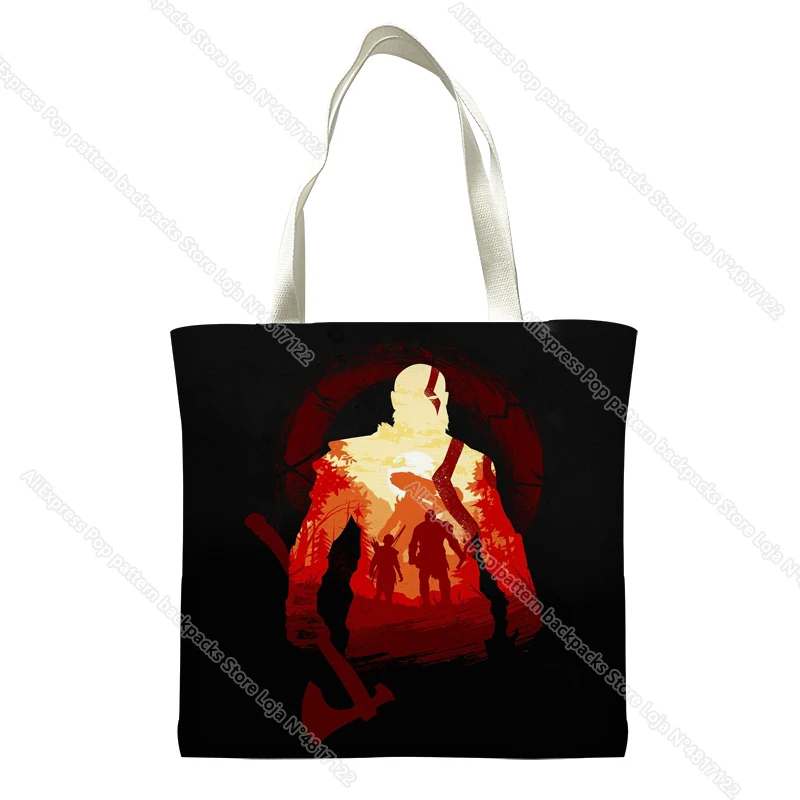 God of War Ragnarok Kratos Shoulder Bag Atreus Small Canvas Handbag Casual Tote Female Crossbody Bag Vintage Messenger Bags