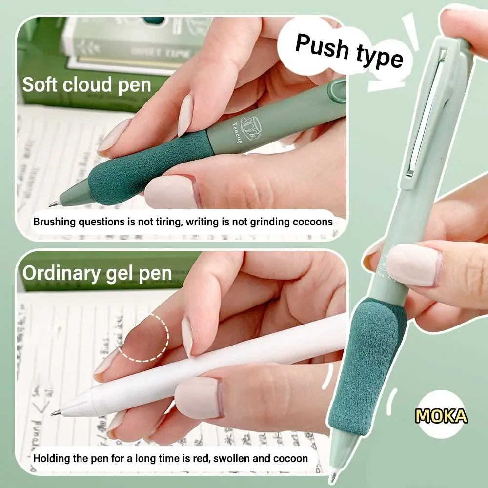 Quick Drying Gel Pen Creative Neutral Pen High Quality Ballpoint Pen Soft Cloud Grip Writing Tools 0.5mm Black Ink