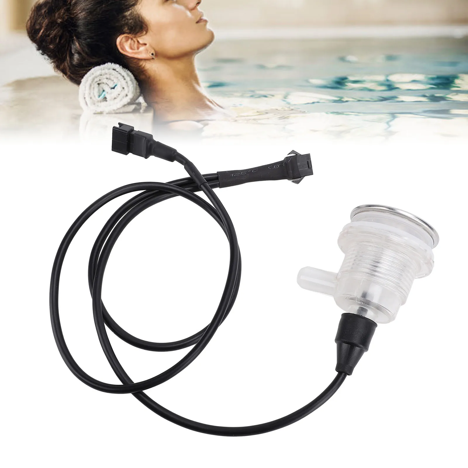 Bathtub Air Nozzle 12V Uniform Bubbles Bathtub Air Jet Nozzle Erosion Resistant 9 Hole 40mm with RGB Light for Hot Springs