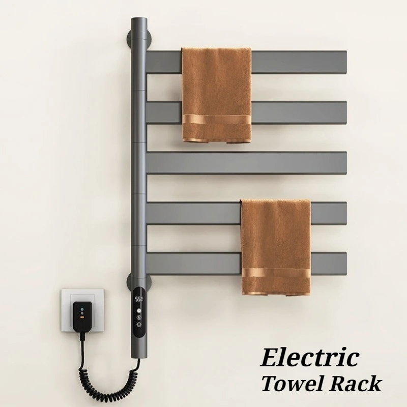 Electric Bath Towel Rack Household Modern Durable Waterproof Rotatable Towel Warmer Home Wall Mounted Bathroom Accessories