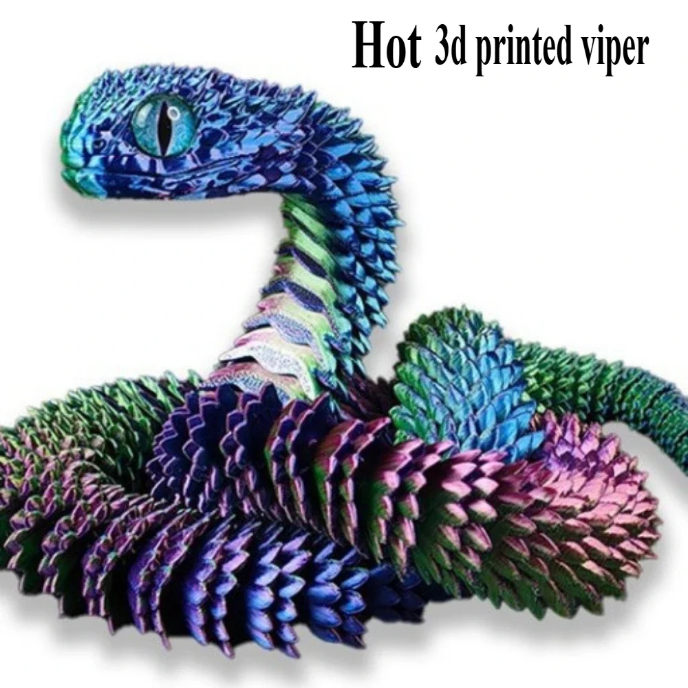 3D Printed Snake Movable Joint Simulation Snake Doll Creative Home Office Desktop Decoration 2025 New Year Gift Craft Gift Decor