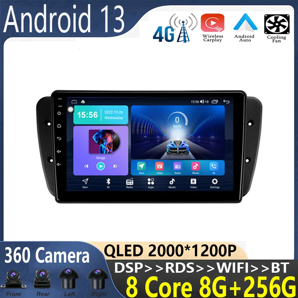 

9 inch android 13 For SEAT Ibiza 6J IV 2008 - 2015 Car Radio Multimedia Video Player Navigation auto wireless adapter GPS tv box