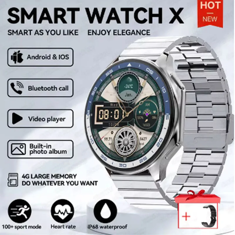 

1.43 Smart Watch Waterproof Smartwatch for Apple iPhone 12 mini Vivo Y12s Tecno Men Women BT call connect Earphone TWS Music