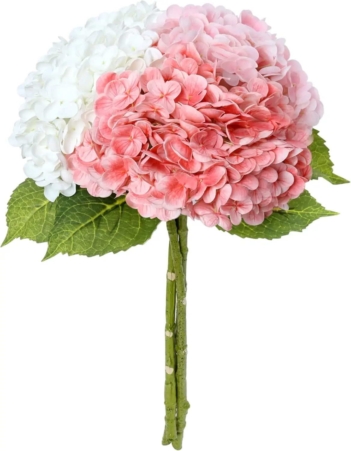 3 Stück 21 Zoll Weiße Hortensien Künstliche Blumen Große Hortensien aus Latex Realistische Hortensienblüten für Hochzeit und Heimdekoration – Detail 6