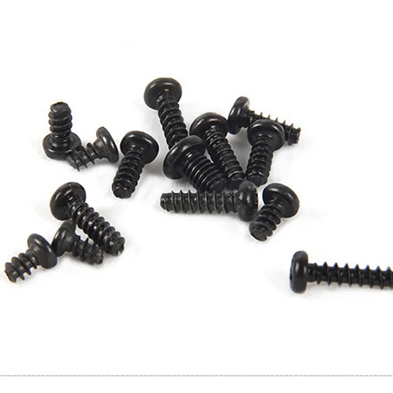 100pcs/lot Cross Recessed Pan Head Self-tapping Screw M1 M1.2 M1.4 M1.7 M2 M2.3 M2.6 M3 M3.5 M 4 M5 Black Carbon Steel Phillips