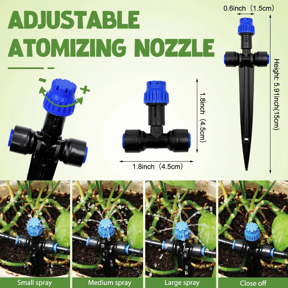 Quick Connect Garden Watering System 10-30M Automatic Irrigation System with 1/4 Drip Irrigation Kit for Raised Bed Watering