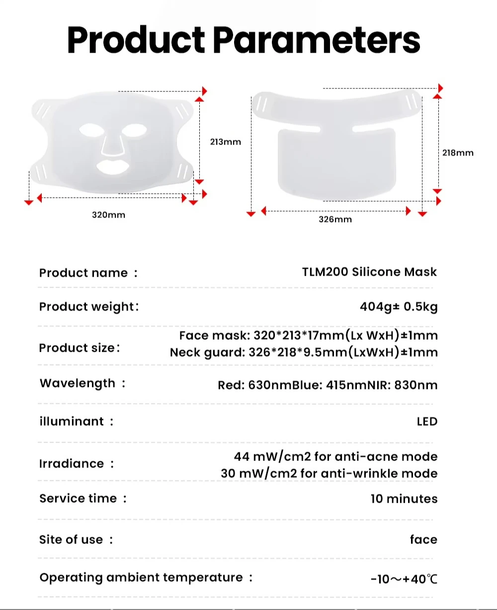Silicone LED face mask (listing 1268), view 4