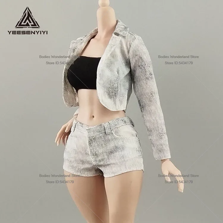 ในสต็อก 1/6 Scale ทหารหญิงสั้นชุดจีบกระโปรงกางเกงเสื้อผ้าชุดสําหรับ At202 12 นิ้วรูปตุ๊กตา