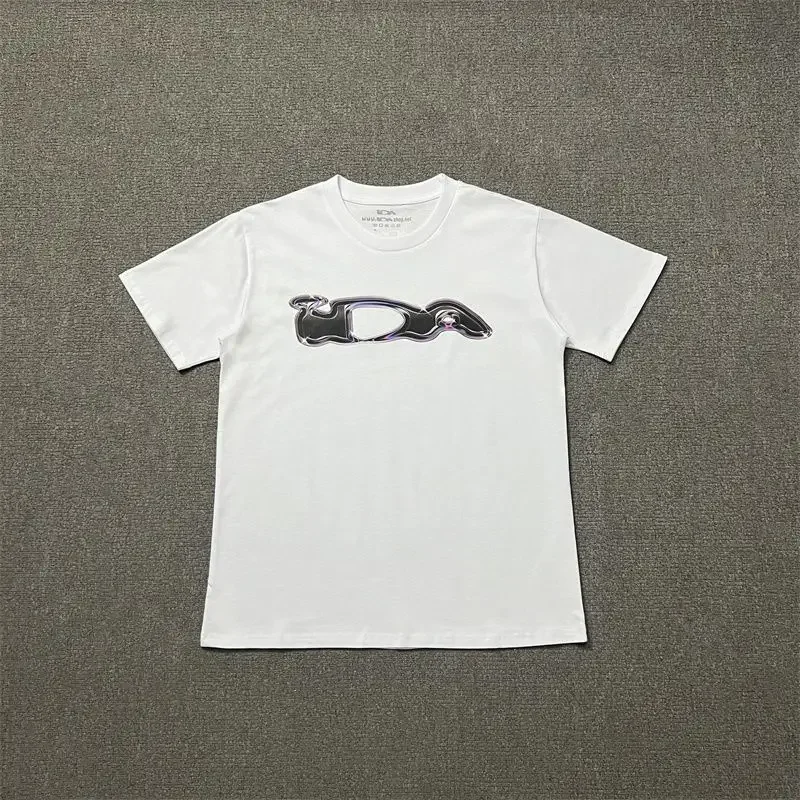 Ida Sply العلامة التجارية الأمريكية العصرية متعة الطباعة قصيرة الأكمام الصيف جديد القطن الخالص فضفاض الرجال والنساء زوجين طاقم الرقبة تي شيرت #2