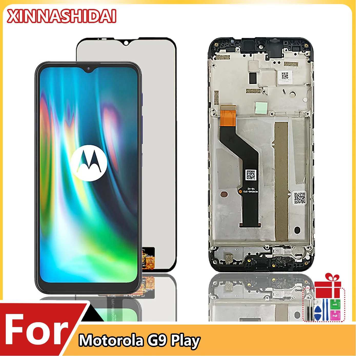 For Motorola Moto G9 Play lcd display with frame touch Panel screen for Moto G9 play g9play e7 Plus lcd