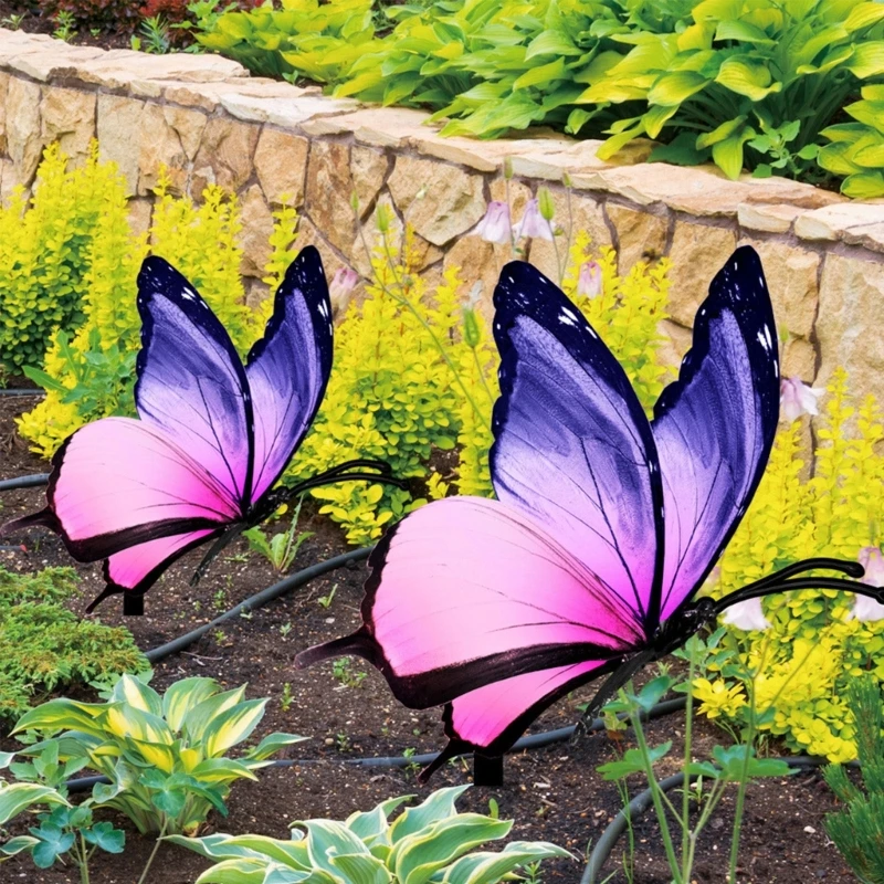 Acrylic 3D Butterfly Decorative Garden Stakes 10inch Yard Sign Sculpture Outdoor