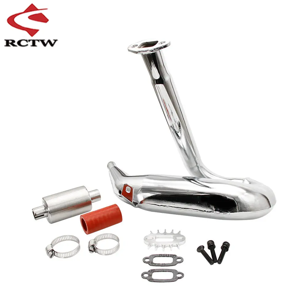 High-Quality Aluminium Silencer Dominator Exhaust Pipe Kit for 1/5 Hpi Rofun Km Rovan Baja 5b 5t 5sc Rc Car Truck Spare Parts