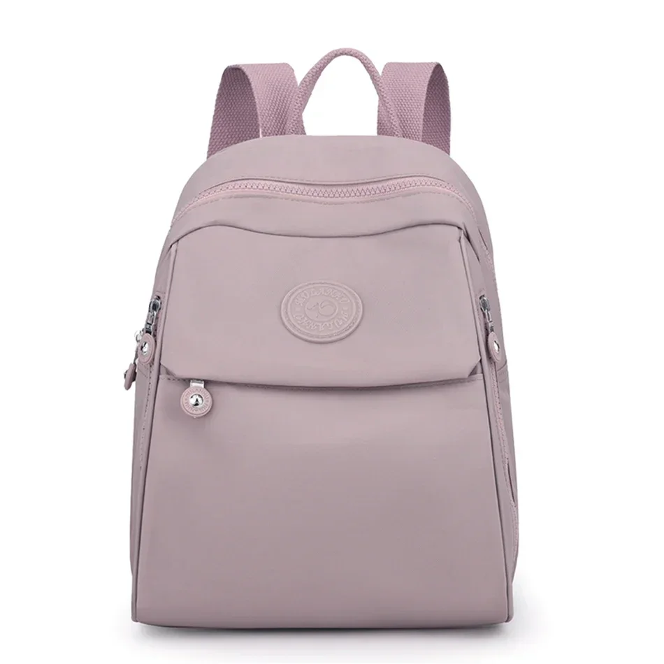 

New High-quality Women Nylon Backpacks Lady Travel Waterproof BackPack Large Capacity Female Solid Color Rucksack School Bookbag