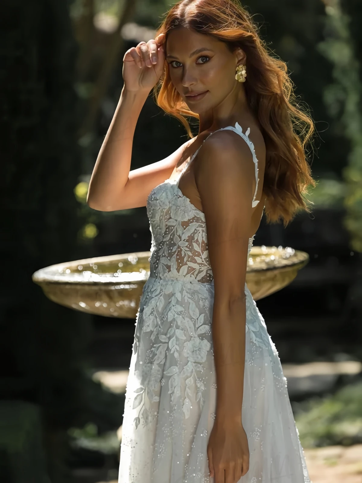 คลาสสิกผู้หญิงชุดแต่งงานยาวสแควร์คอลูกไม้ Appliques ภาพลวงตาที่กําหนดเองชุดเจ้าสาวชุดเจ้าสาวยาว