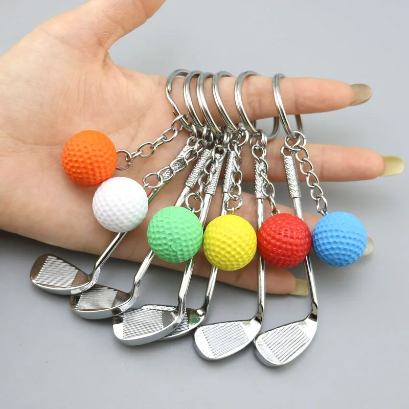 1/6pc Fun and Unique Mini Golf Club Ball Keychain - Perfect Gift for Golf Enthusiasts， Add a Sporty Touch to Your Look!