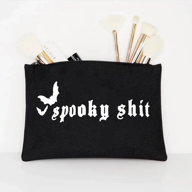 Spooky shit Goth Trick or Treat Gothic Makeup Bag Magic Witch happy Halloween party Cosplay Costume decoration hangover kit Gift