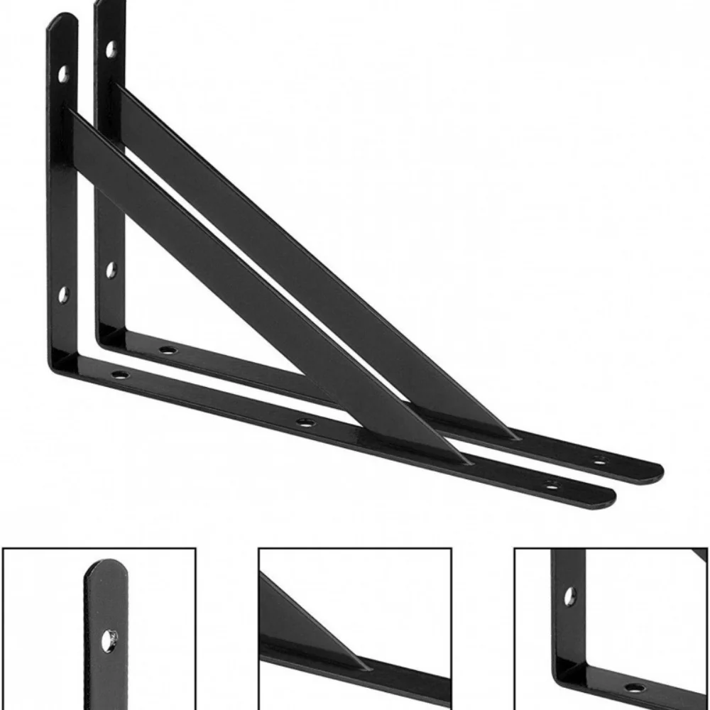 Wall Mounted Bracket 90 Degree Thickened Triangular Bracket 2Pcs L Shape Shelf for Decorative Wall Mount Joint Angle with Screws