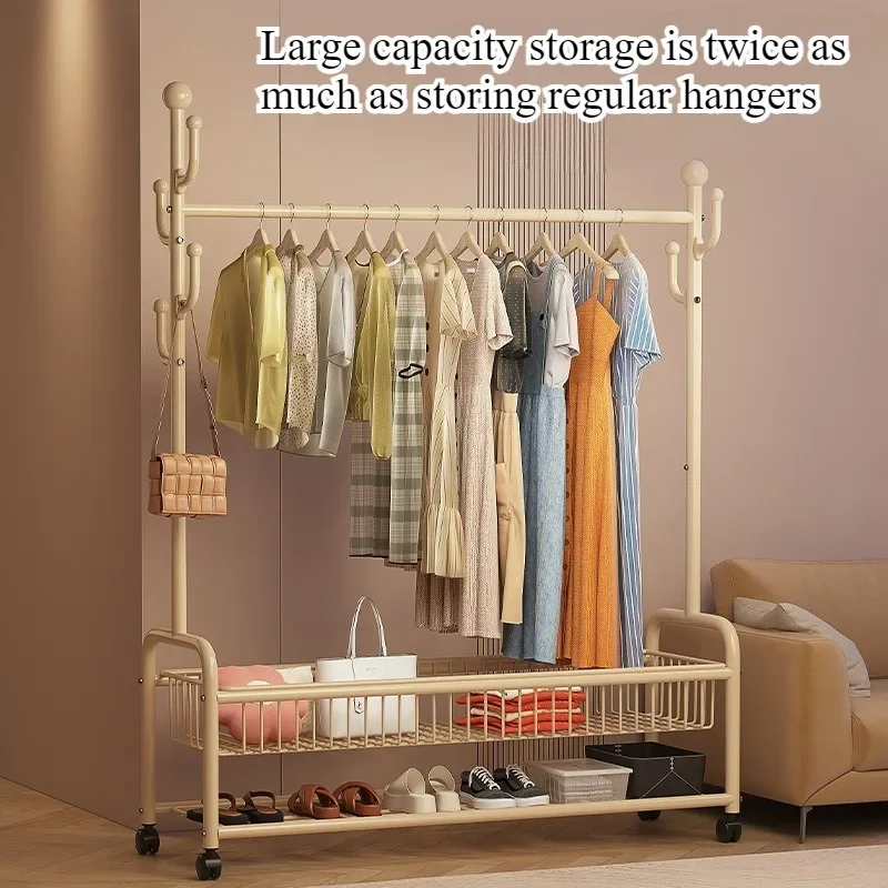 Bedroom clothes rack Indoor simple coat rack Room drying rack Floor-to-ceiling household removable hanger