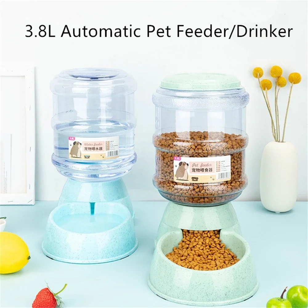 3.8L Pet Cat Automatic Feeders Large Capacity Cat Water Fountain Plastic Dog Water Bottle Feeding Bowls Water Dispenser for Cats