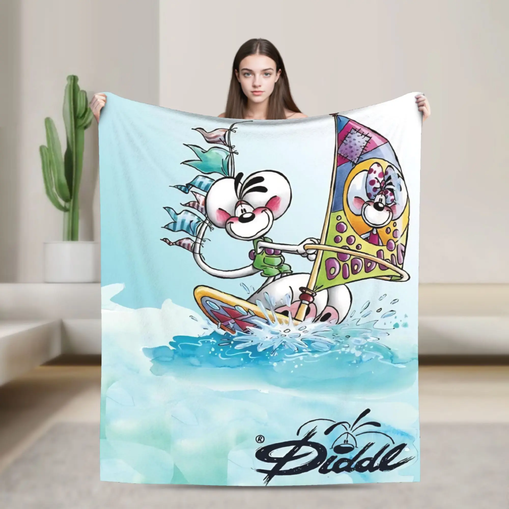 Cute Diddl  Super Warm Blanket  Girls Boys Plush Throw Blanket Funny Outdoor Flannel Bedspread Sofa Bed Cover