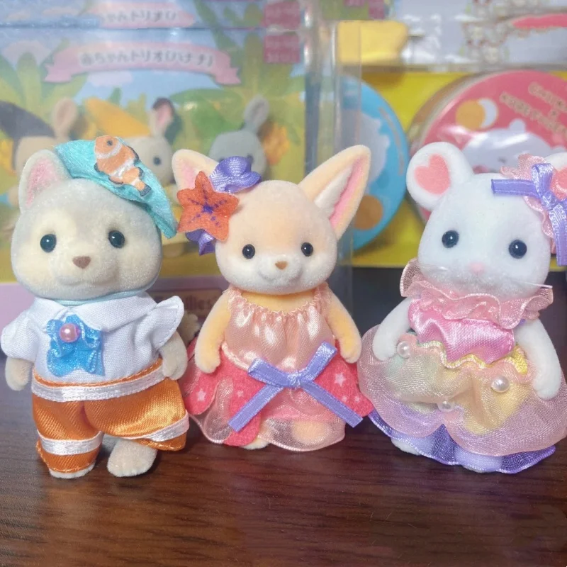 

Новые Sylvanian Families F Love Mouse с широкими ушами лисы, сибирский хаски, шоколадный кролик, девушка, флокированная кукла, украшения, подарки