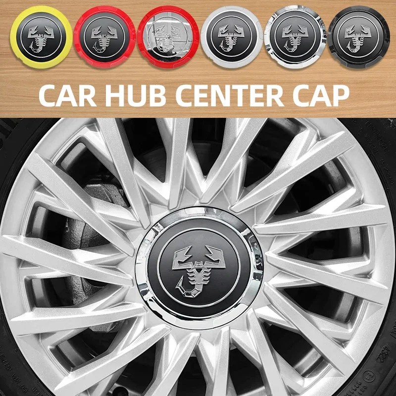 

4PCS 133mm Sport Rim Cap Car Emotion Equip Scorpion Wheel Covers Wheel Center Sturdy Cap Wheel Cover Hubcap for Fiat Abarth 500