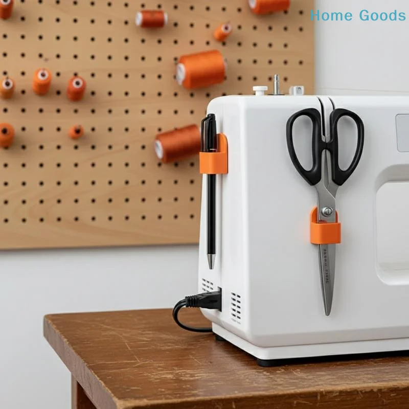 Adhesive Sewing Machine Scissor Storage Box Versatile Organizer for Sewing Room Tools Convenient Mountable Holder for Home Use