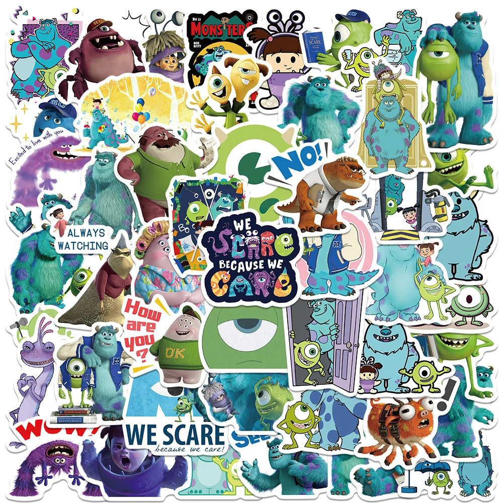 

10/30/50pcs Cartoon Disney Monsters Inc Stickers Funny Anime Graffiti Decals Toy DIY Laptop Phone Diary Cool PVC Sticker for Kid