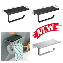 Aluminum Alloy Toilet Paper Holder Stand Kitchen Wall Hanging Storage Hook Tissue Toilet Paper Roll Holder  Bathroom Accessories