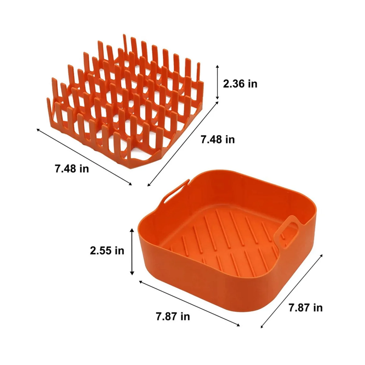 Air Fryer Silicone Bacon Trays Microwave Bacon Cookware Holder Non-Stick Oven Bacon Holder,with Storage Box