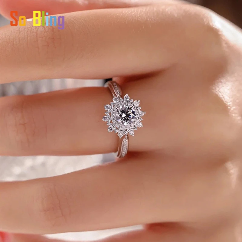 So-Bling 5 مللي متر مويسانيتي خاتم D VVS1 مع شهادة Gra 925 فضة المشاركة خاتم الزواج للنساء هدية مجوهرات #4