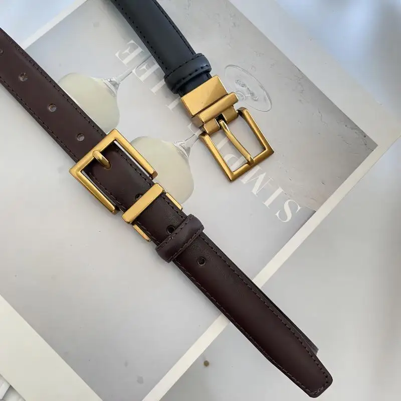 Cowhide Needle Buckle Retro Belt Women\'s Hong Kong Style Jeans Belt Trendy Simple Decoration Belt Casual Ins Style
