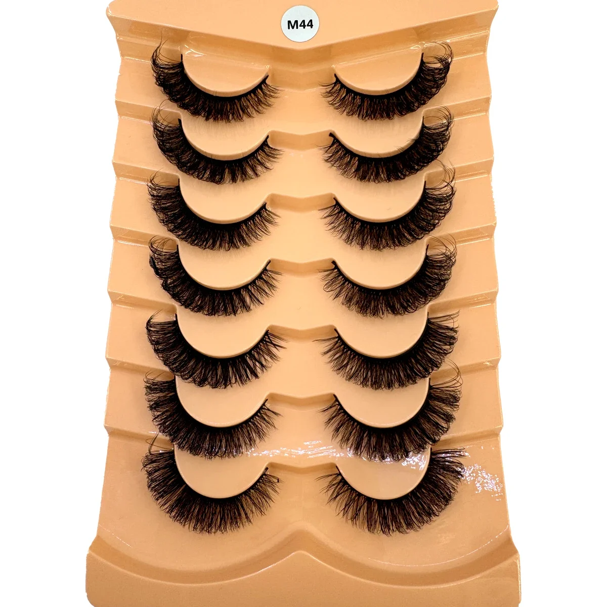 HBZGTLAD 7 Double Cat Eyelash 3D Artificial Mink Fluffy Thick Natural Feather Effect Eyelash Flexible Strap False Eyelash