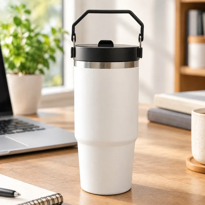 30oz Double-Wall Stainless Steel Travel Tumbler with Leak-Proof BPA-Free Lid for Temperature Control