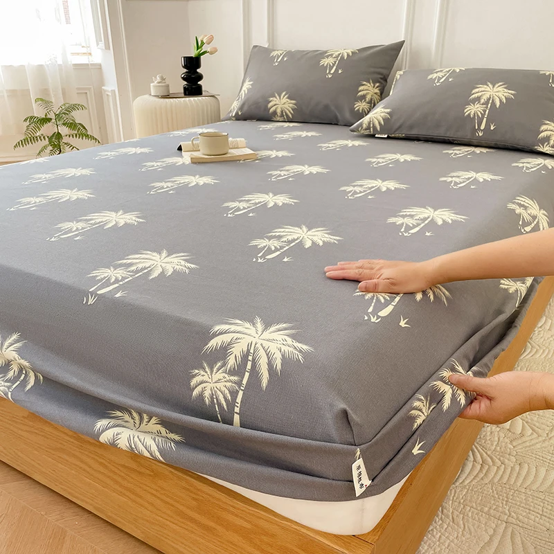 Bonenjoy Bedsheet Printed Bed Cover 150x200 Fitted Sheet Mattress Protector Home Bed Linen sabana bajera (Pillowcase Need Order)