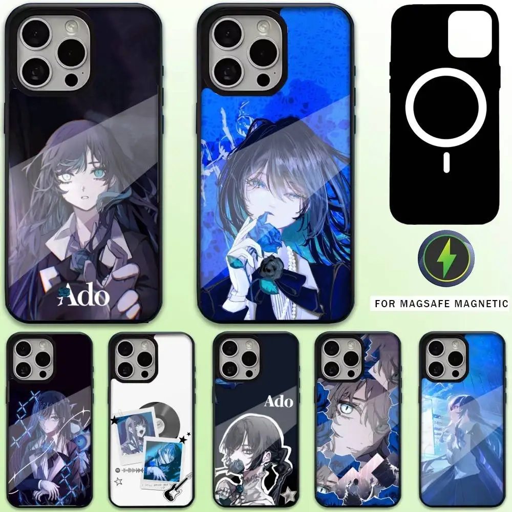 

A-Ado Japanese Singer Phone Case For iPhone17,16,15,14,13,12,11 Plus,Pro Max Magnetic For Magsafe Wireless Charging