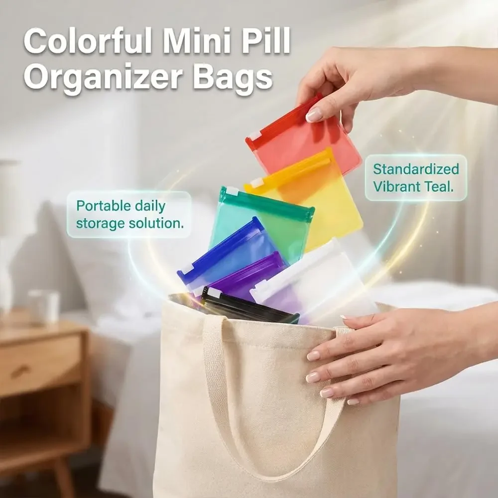 7/14/35PCS Self-sealing Zipper Medicine Bags Reusable Pill Pouch Bags Travel  with Slide Lock for Storage Water-Resistant