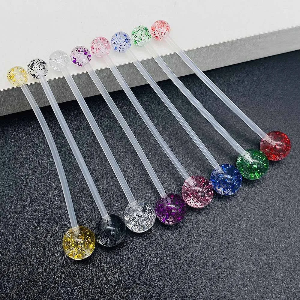 Pregnancy Maternity Flexible Bioplast Long Belly Button Rings Navel Retainer Body Piercing Jewelry