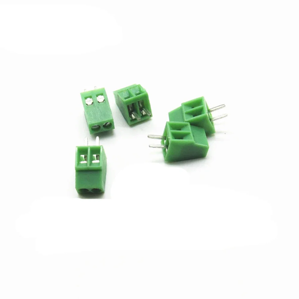 10pcs 2.54mm/0.1“ Pitch 2P 3P 4Poles 150V6A 130V8A 26-18AWG Brass Rohs High Temp Reflow PCB Screw Connector Wire Terminal Block