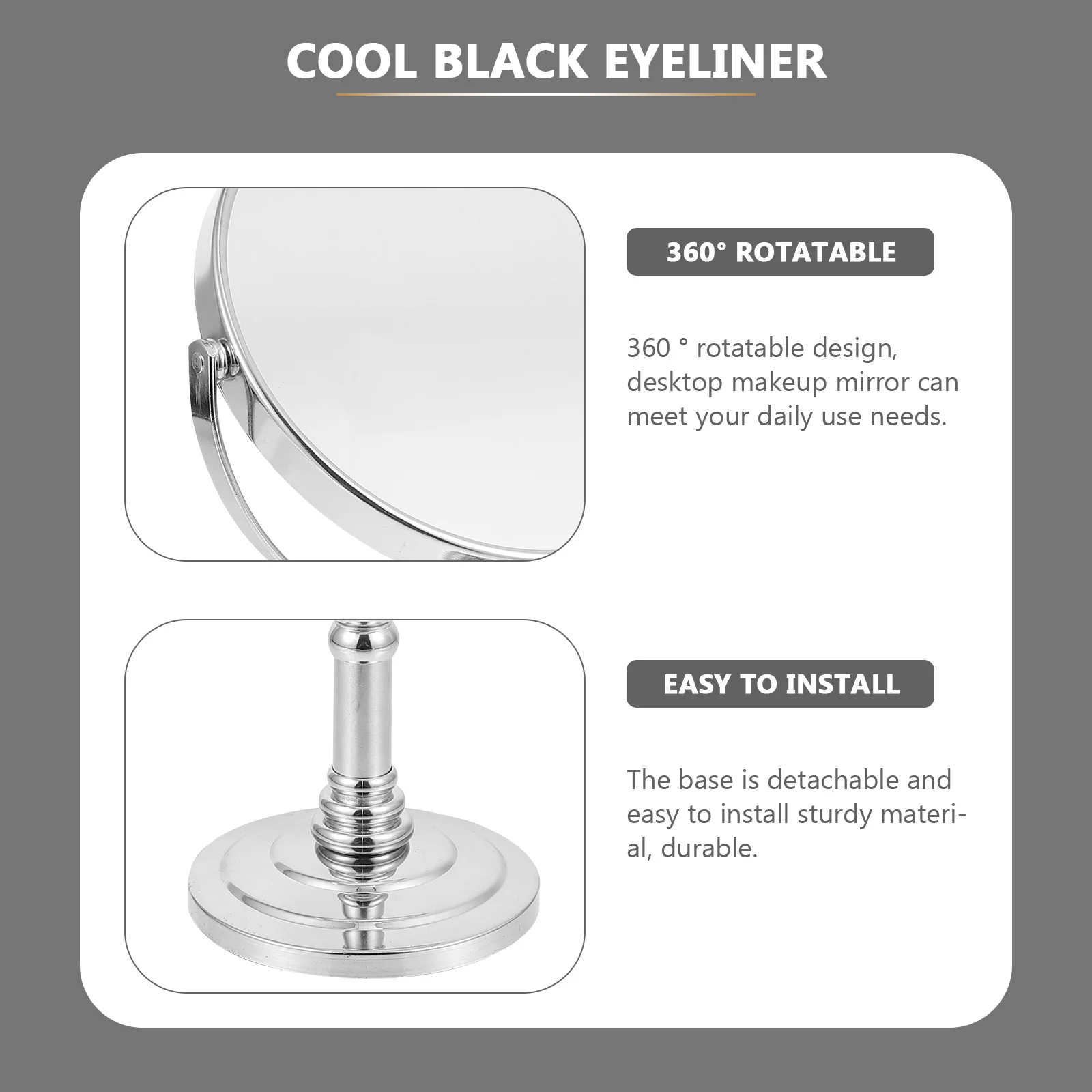 1 stuks meisje desktop cosmetica spiegel dubbelzijdig draaibare spiegel thuis make-up tool stabiele basis elegant en delicaat ontwerp