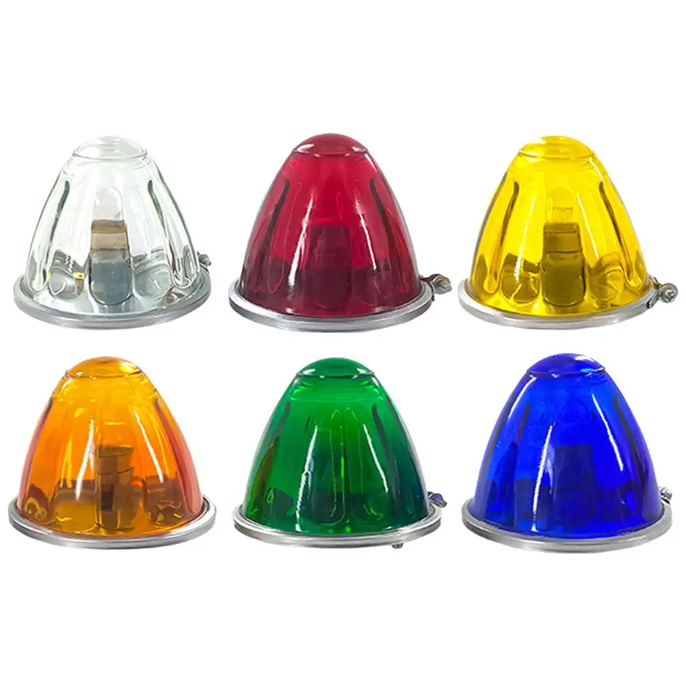 2Pcs Truck Flashing Lights 12V 24V LED Trailer Side Marker Lights Tractor Strobe Light White Amber Red Blue Green Van Bus RV