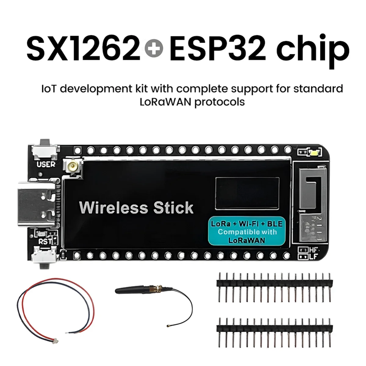 AT87-ESP32-S3 Wireless Stick V3 863-928 МГц LoRa WIFI Bluetooth Макетная плата с 0,49-дюймовым OLED-экраном