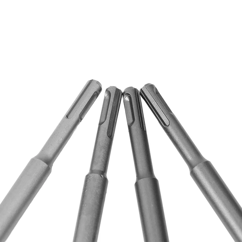 4pcs SDS Plus Shank Chisel Bit Set Pointed Chisel Flat Chisel Hammer Drill Chisel Round Shank Heavy Duty Design Chisel Bit Kit