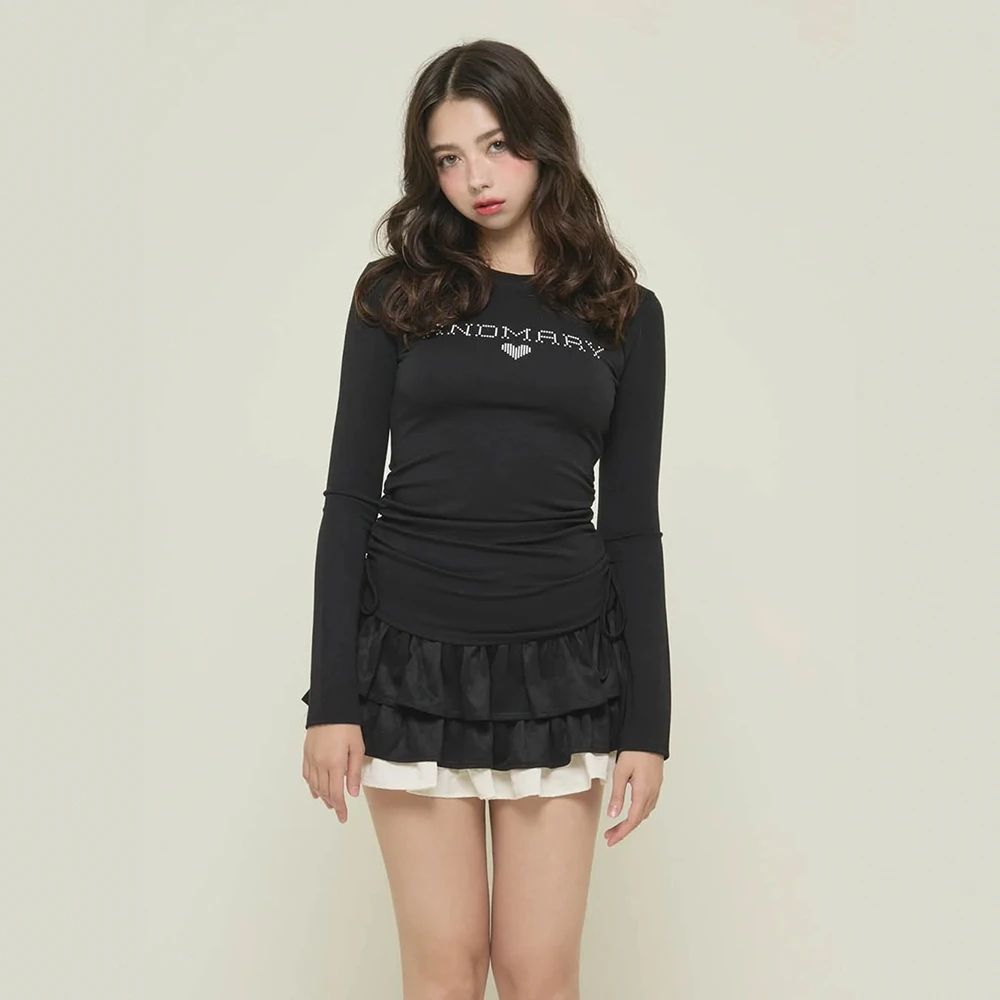 2025 fille Style japonais doux imprimé à manches longues T-Shirt t-shirts printemps et automne nouveau femmes coupe ajustée haut décontracté dame vêtements