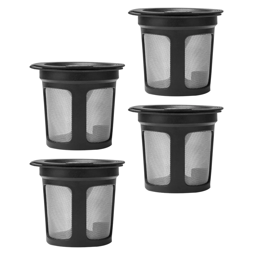

4pcs Filters For Cafe 53Ml/19G Black Reusable Coffee Filtering Cups Easy Clean Coffee Accessory Kitchen Bar Use