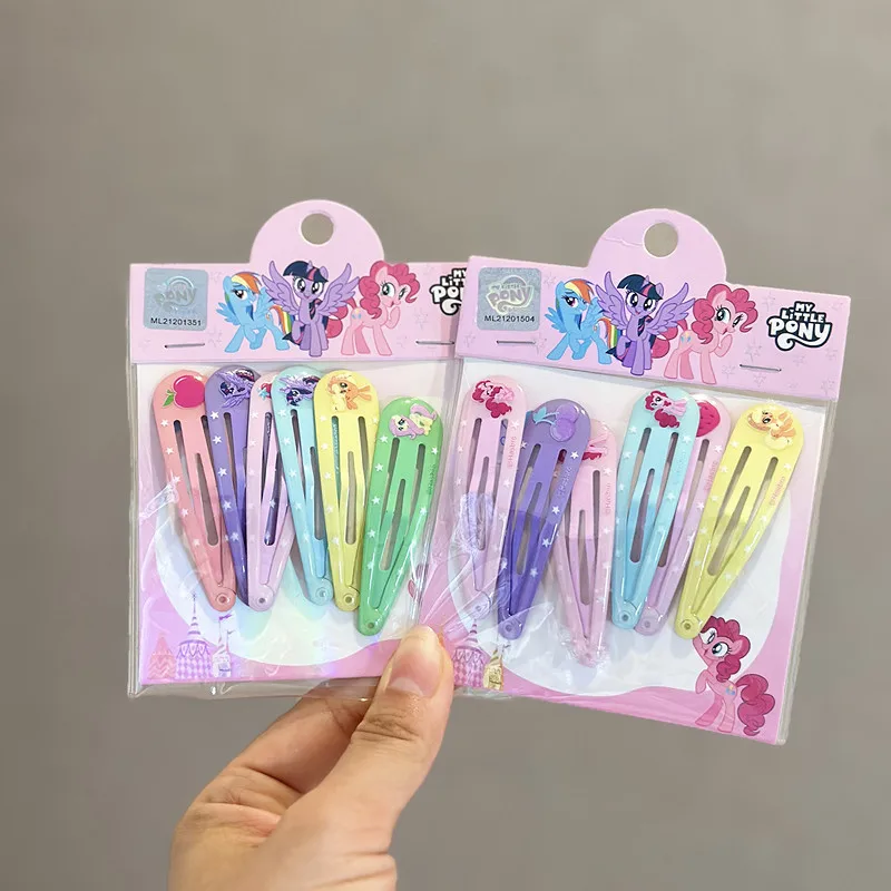 My Little Pony Hairpin สาว Bangs BB คลิปฤดูร้อนสีสัน Pinkie Pie การ์ตูนน่ารัก Kawaii วันเกิดคริสต์มาสของขวัญอุปกรณ์เสริม