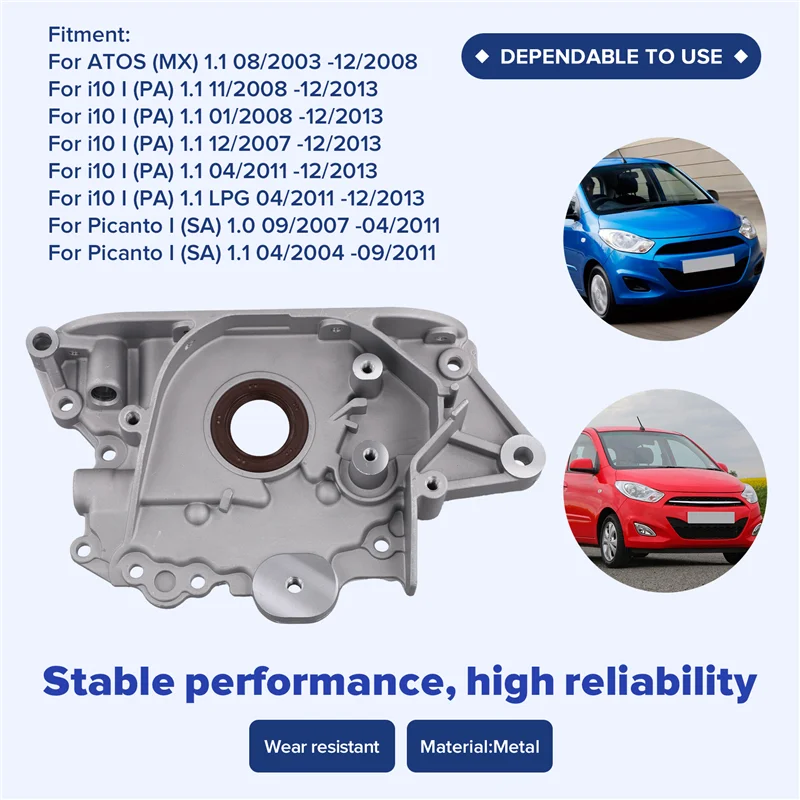 

A04E-For Hyundai ATOS I10 Kia Picanto 2003- 2013 Engine Oil Pump Assembly 21310-02552 2131002550 2131002552 Car Part