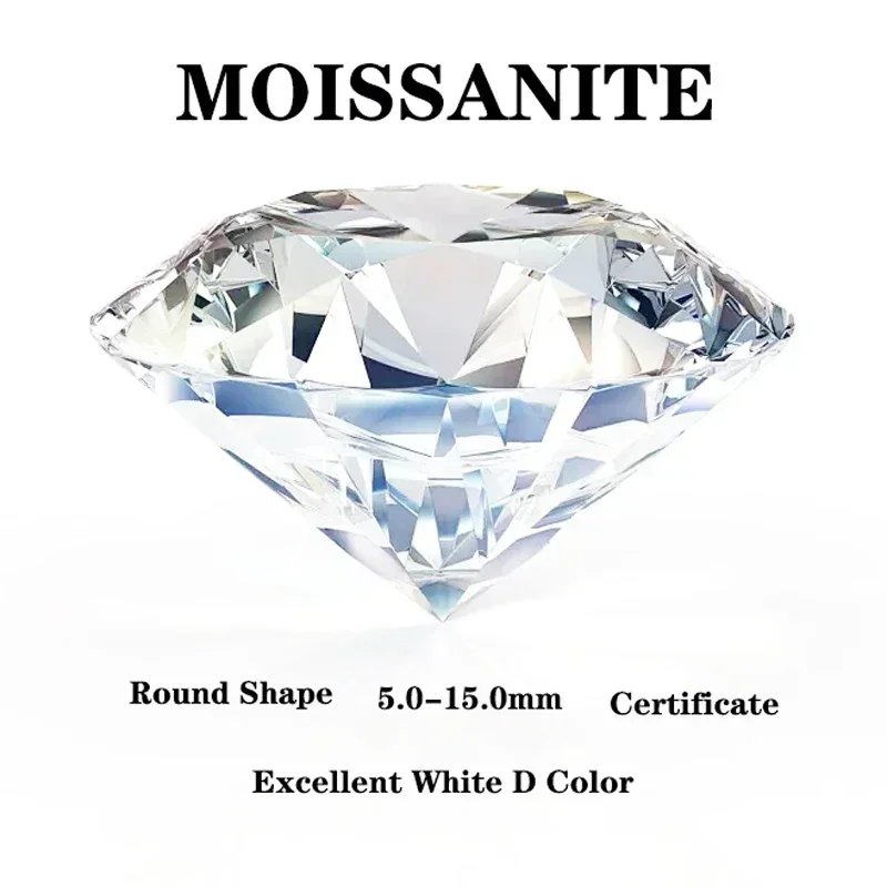 

NEW Moissanite Stone Excellent White D Color Vvs1 Round Cut Advanced DIY Charms Jewelry s Earrings Making with Certificate